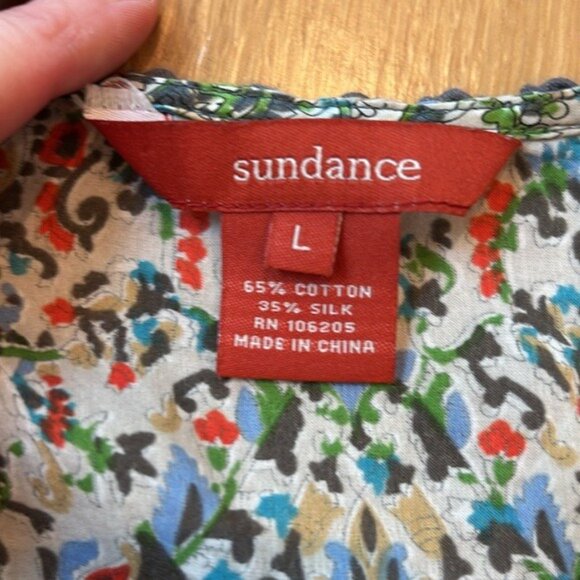 Sundance Tank Silk Blend Paisley Racerback Size Large - Picture 5 of 5